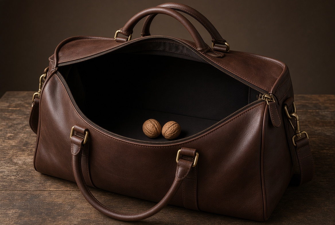 Large duffel with two walnuts