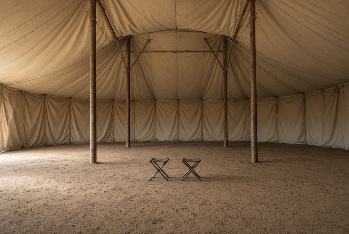 Huge tent with two stools